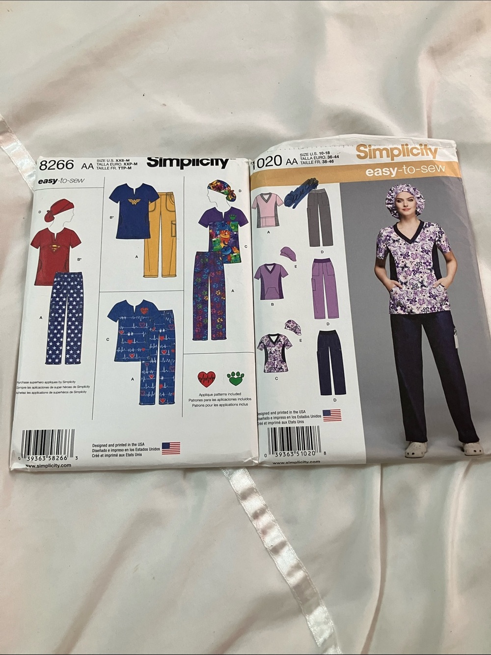 Simplicity Floral Purple V-Neck Scrub Pattern